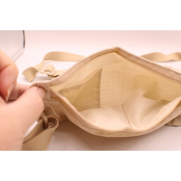 Set 2 Dual Zippered Lightweight Travel Pouch Fanny Pack Belt Bag Khaki Vintage - Picture 5 of 9